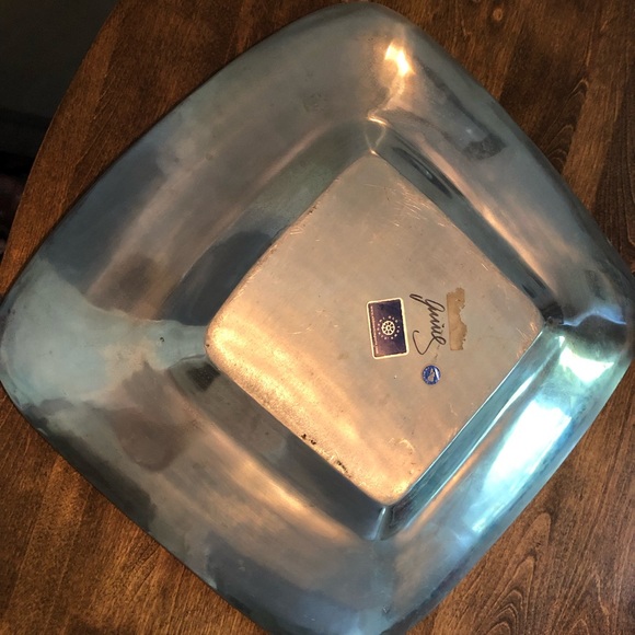 Square Pewter platter from Mexico - Picture 2 of 2